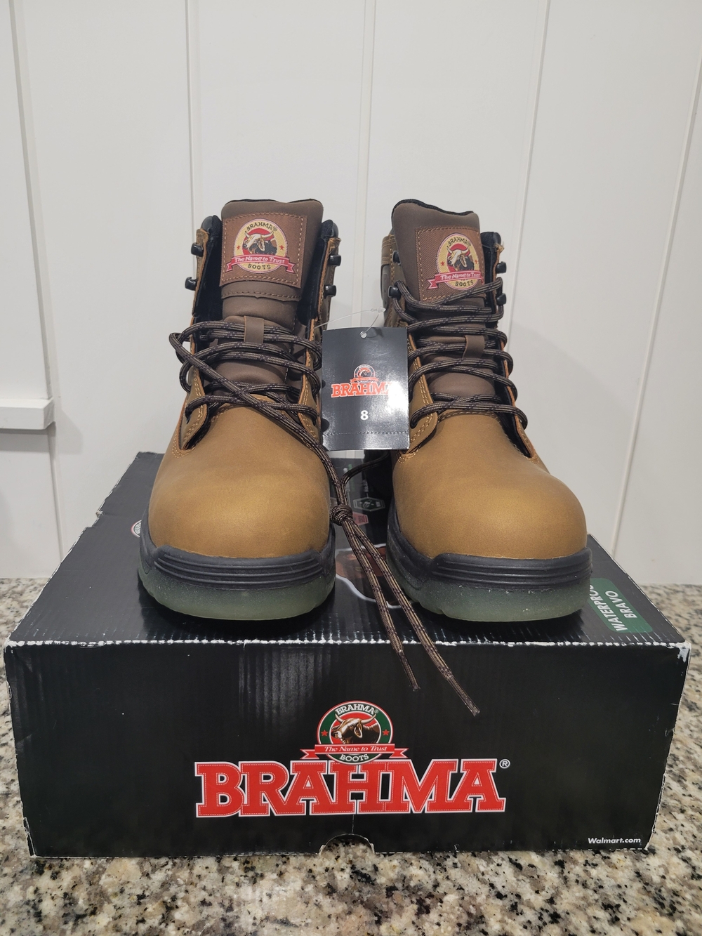 Brahma Men’s Brown Work Boots with Black Soles